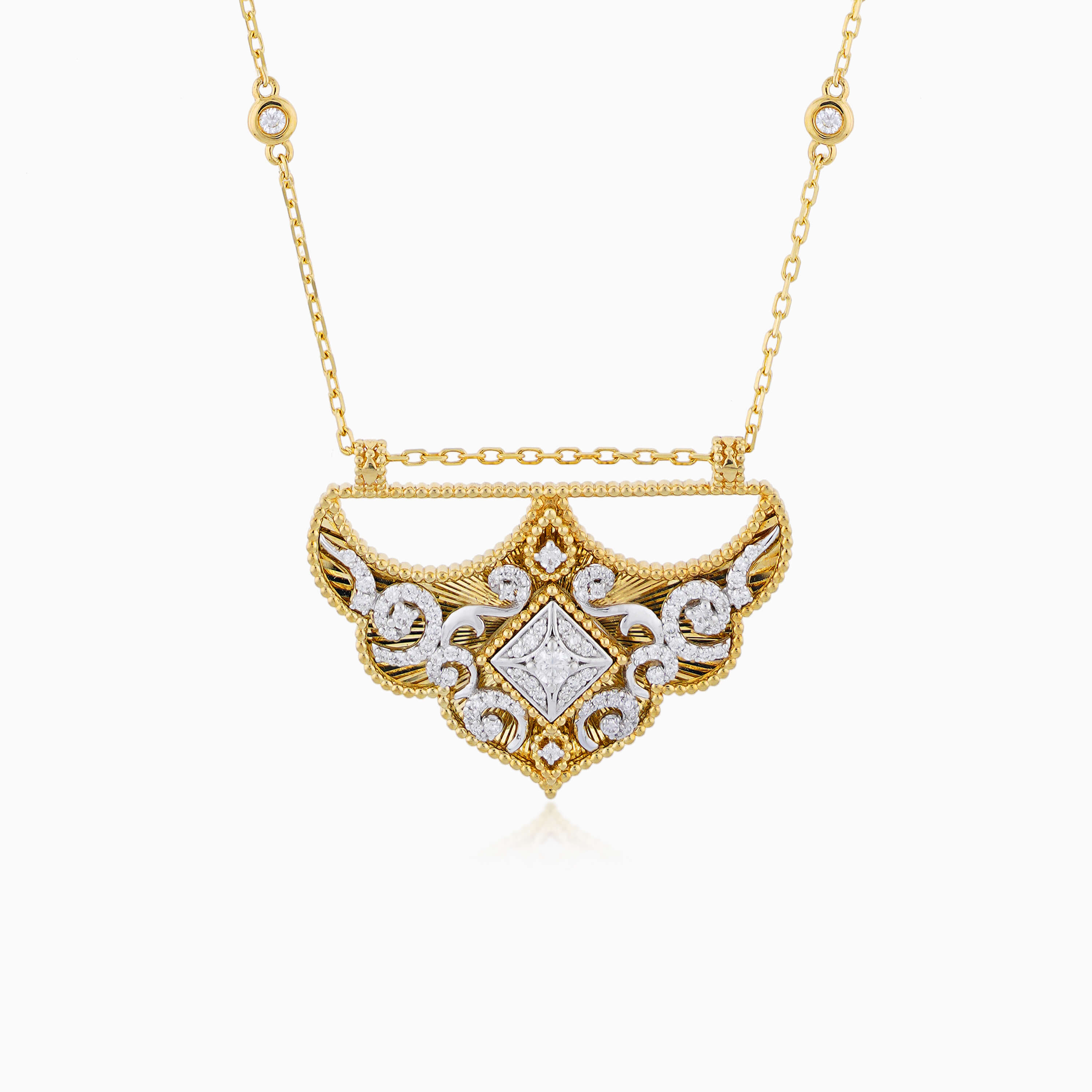 18k Yellow Gold Diamond-Studded Necklace Burqa