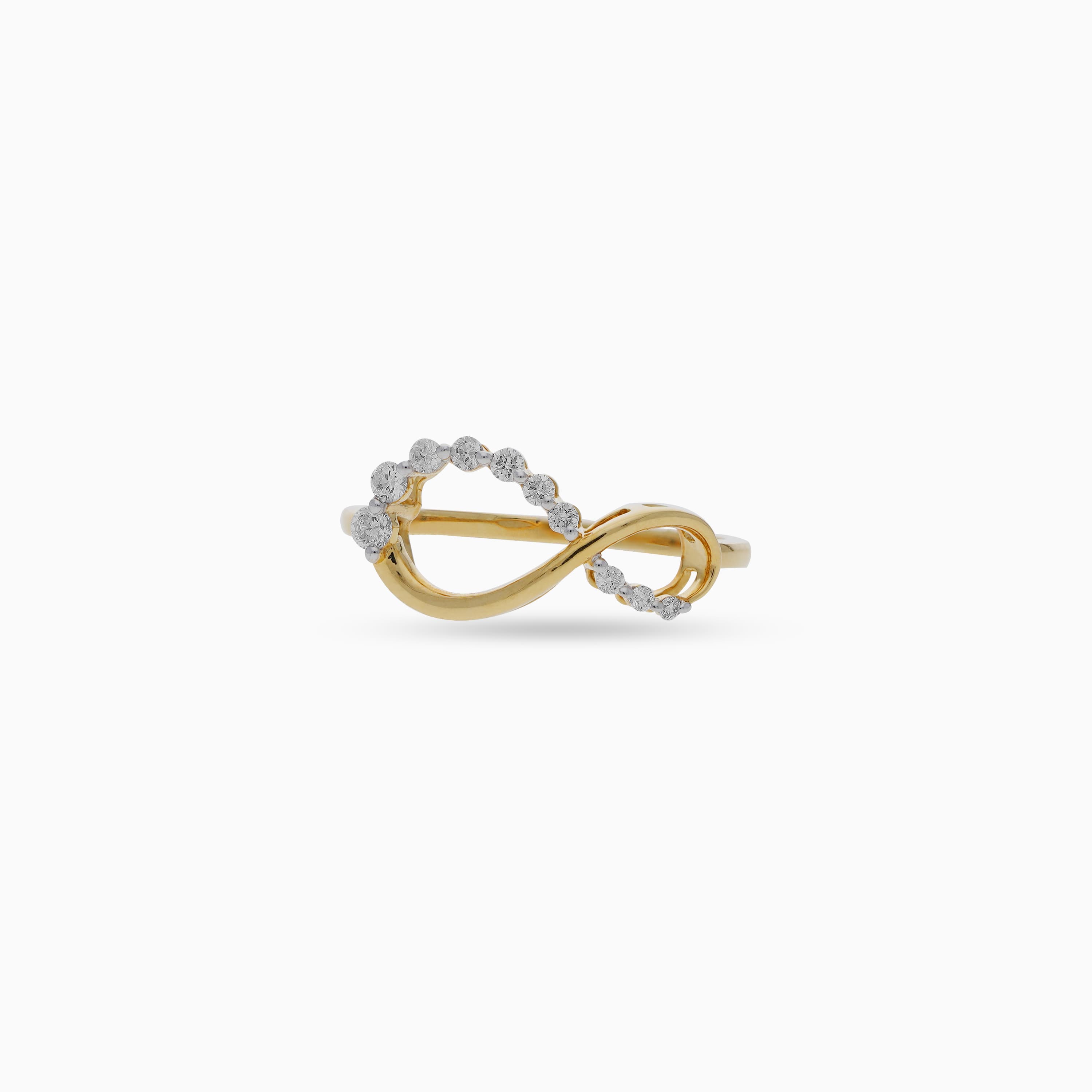 18K Yellow Gold Infinity Ring with Natural Diamonds – Dunyati Collection