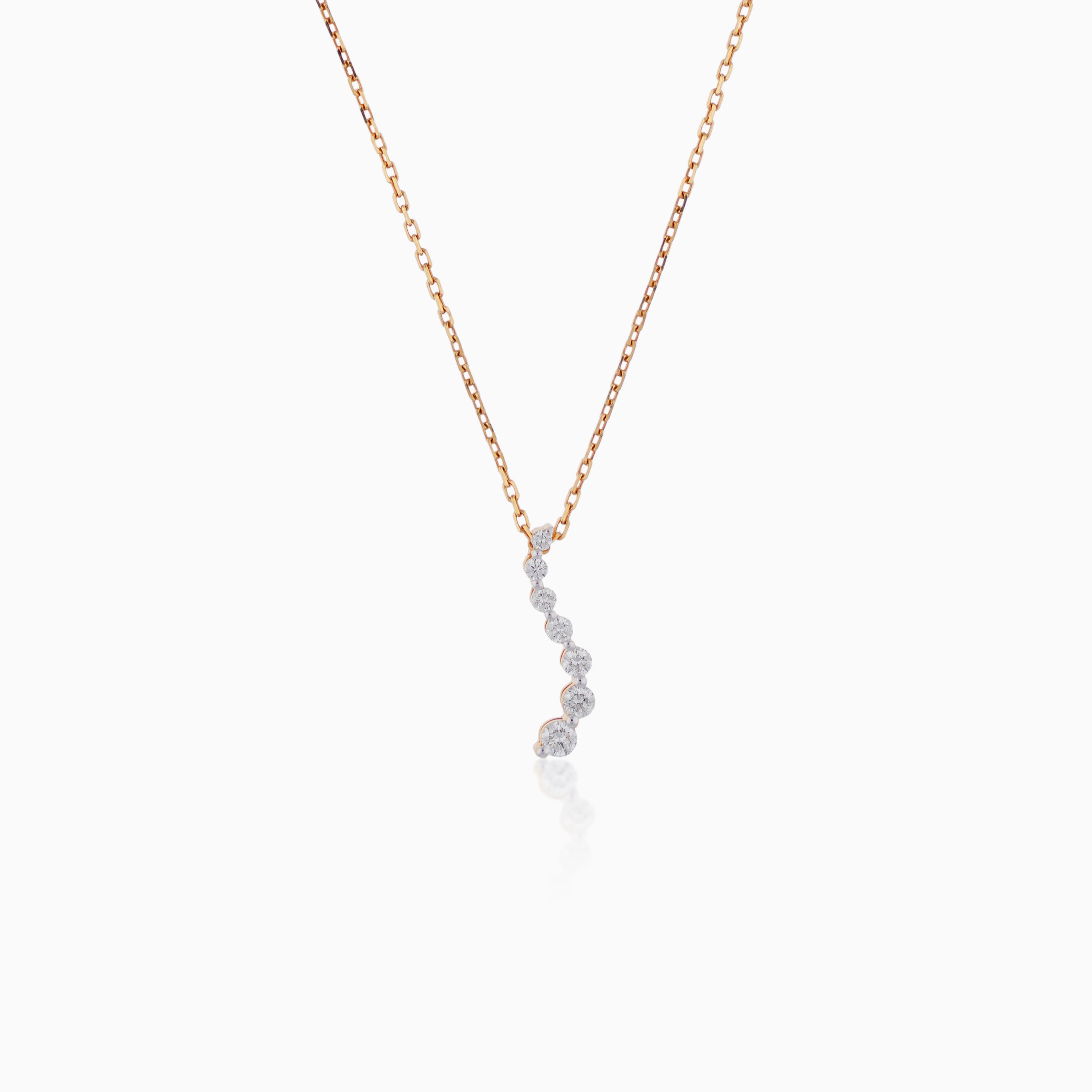18K Yellow Gold Necklace Adorned with Natural Diamonds