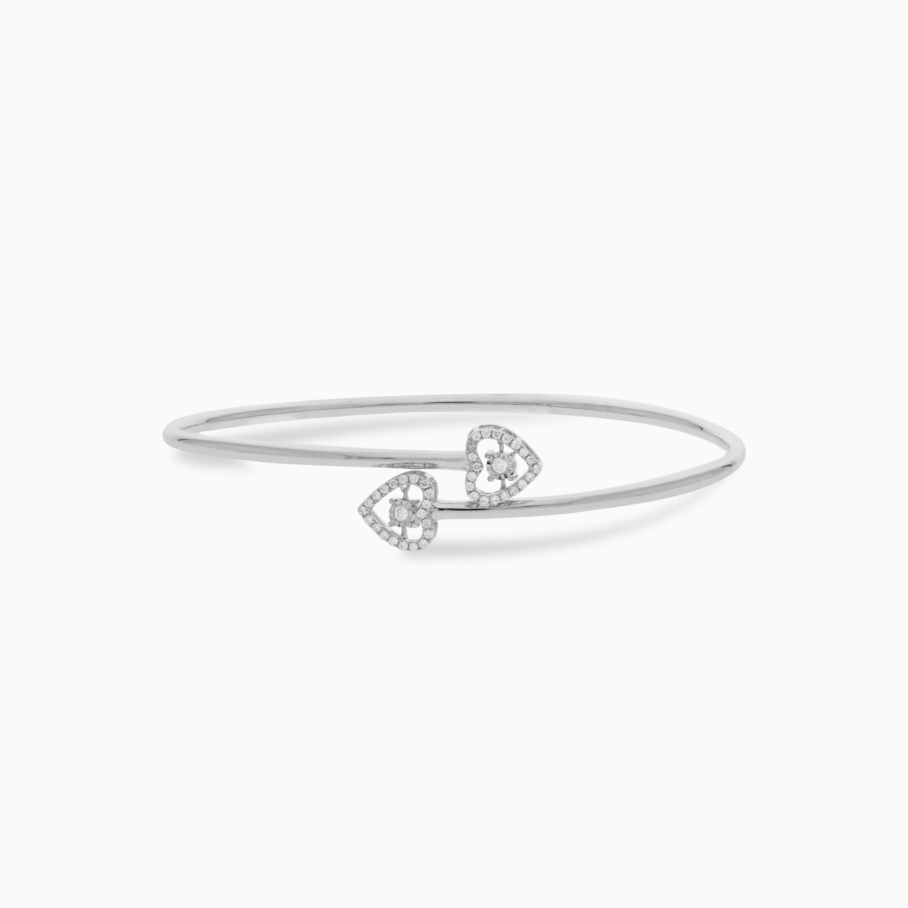 18k White Gold Dancing Diamond Bangles