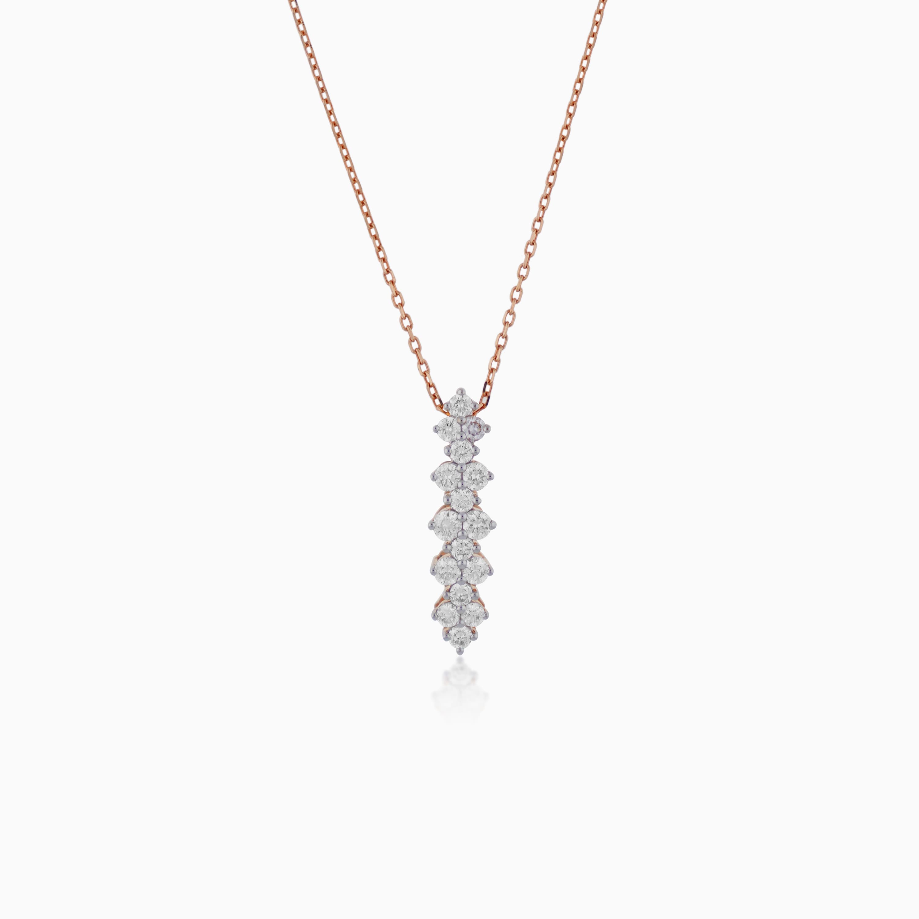 18K Rose Gold Necklace with Natural Diamonds – Scala Collection