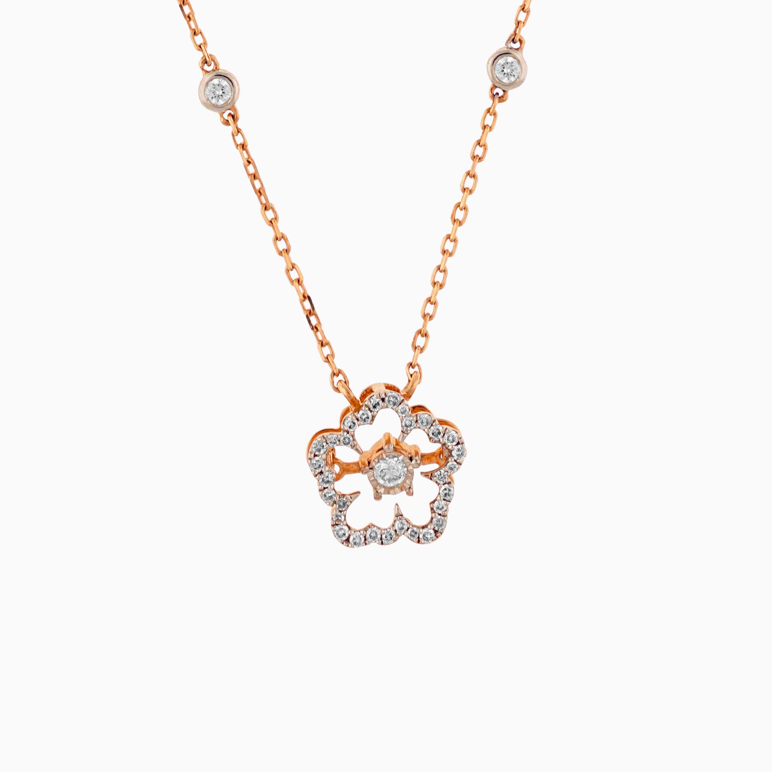 18k Rose Gold Dancing Diamond Necklace