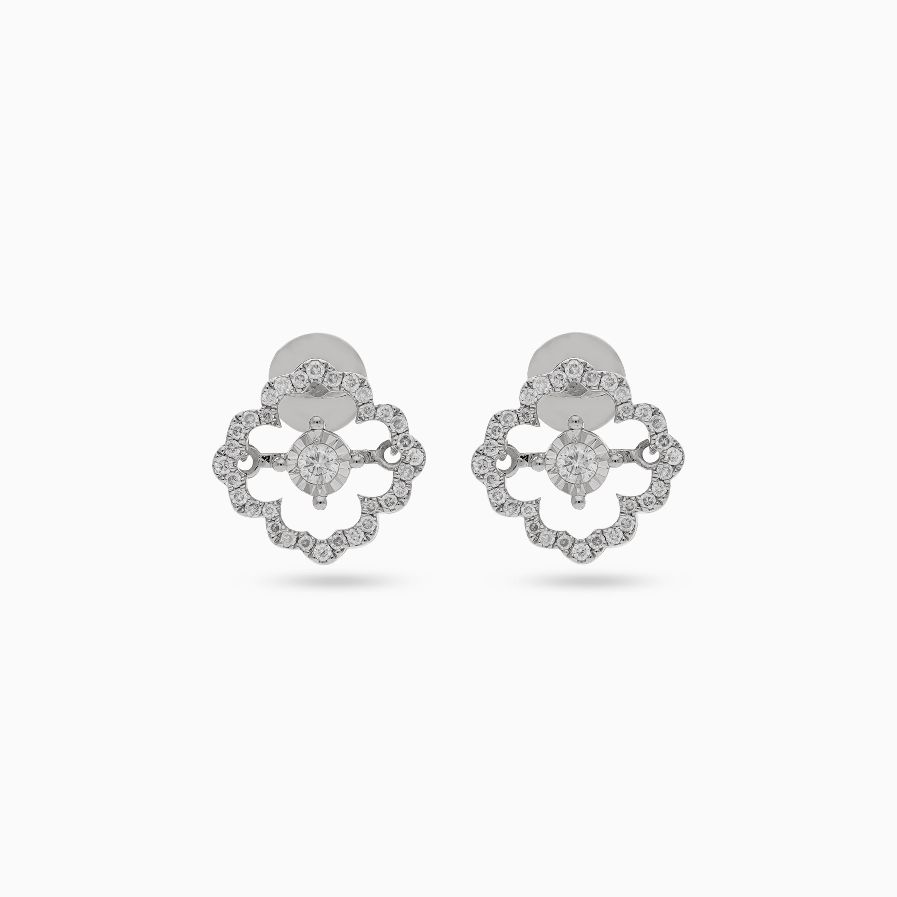 18k White Gold Dancing Diamond Earrings