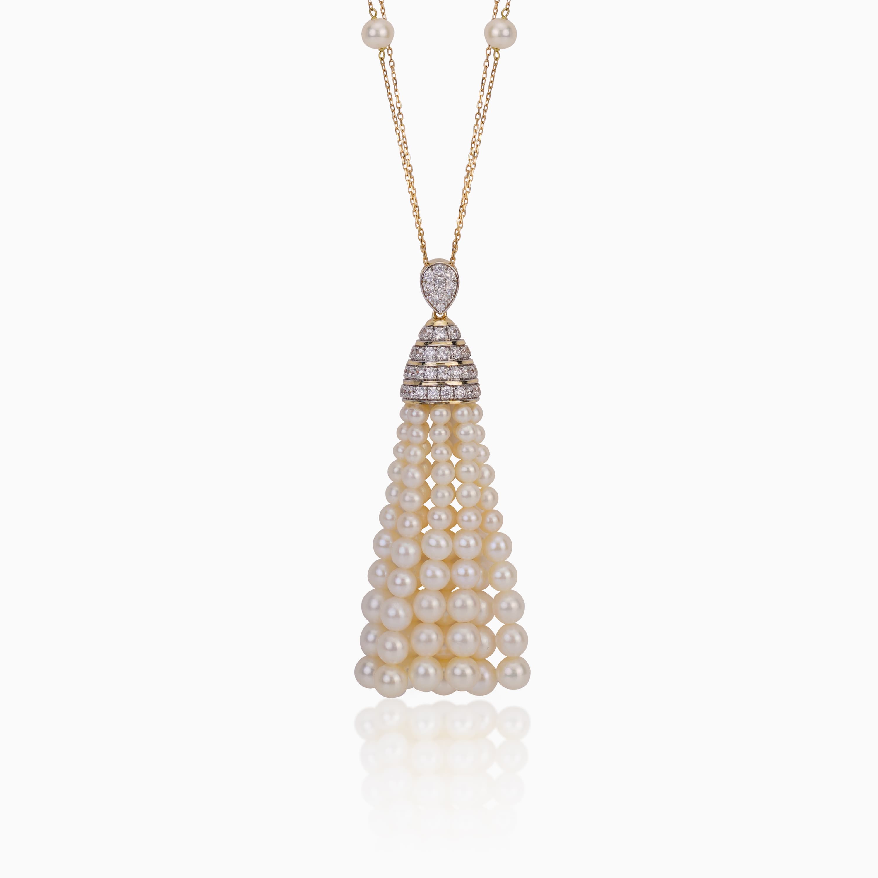 PEARL YELLOW GOLD ZIRCON NECKLACE