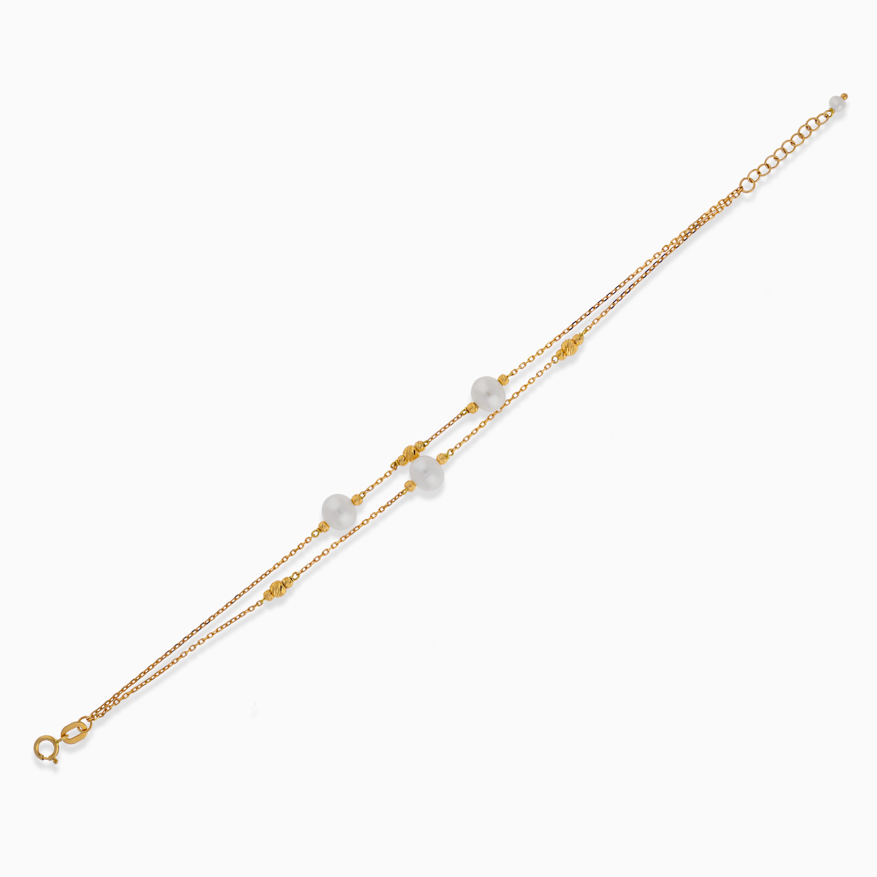 18K YELLOW GOLD  BRACELET WITH PEARL